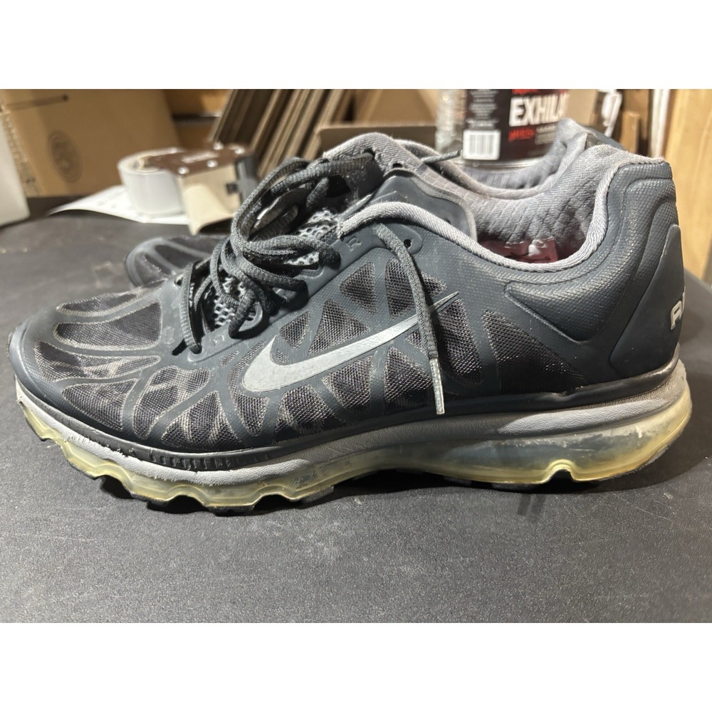 Nike Air Max + 2011 Mens Running Shoes Black Gray 429889-012 Size 12